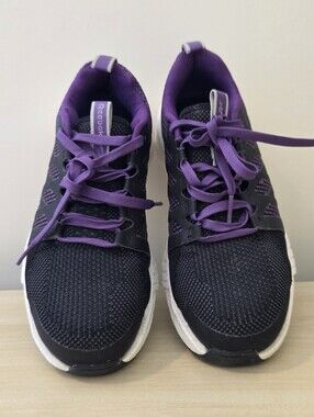 Reebok Women’s Black and Purple Very Comfortable Steel-Toe Work Shoes Size 6W